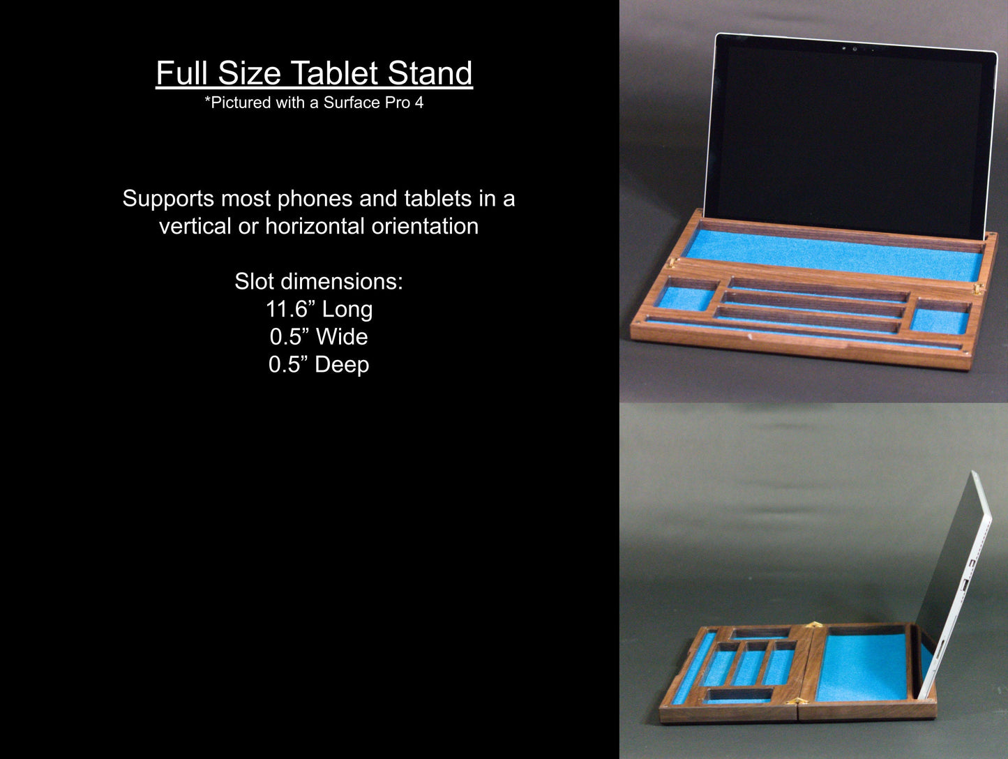 Personalized Hardwood Dice Tray and Vault With Full Size Tablet Stand