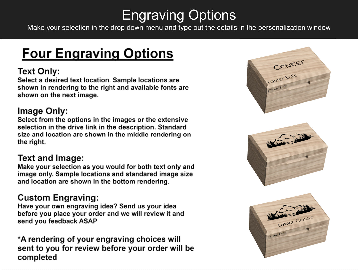 Personalized Hardwood Tabletop Household Storage Box