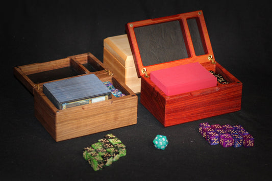 Personalized Hardwood Commander Deck Box with Counter & Token Storage