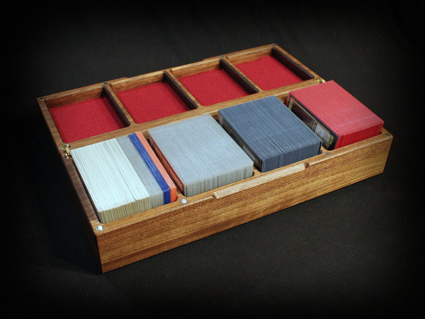 Personalized Hardwood Quadruple Commander Deck Box