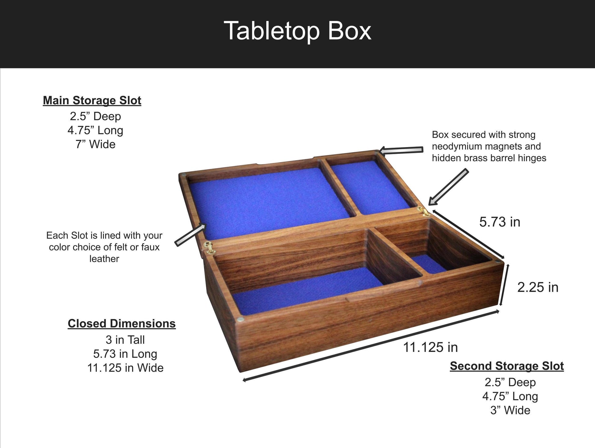 Personalized Hardwood Tabletop Household Storage Box