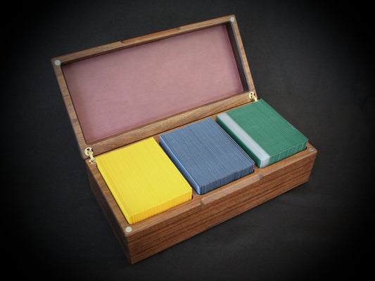Personalized Hardwood Triple Commander Deck Box